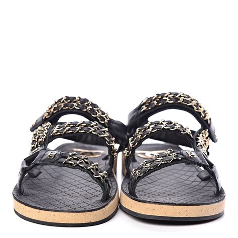 chanel black flat sandals|chanel flats size 41.